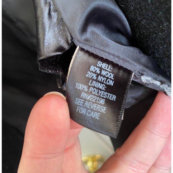 Croft & Barrow Wool Blend Pea Coat with Hood - Black - Size M - Picture 4 of 4